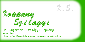 koppany szilagyi business card
