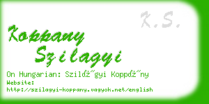 koppany szilagyi business card